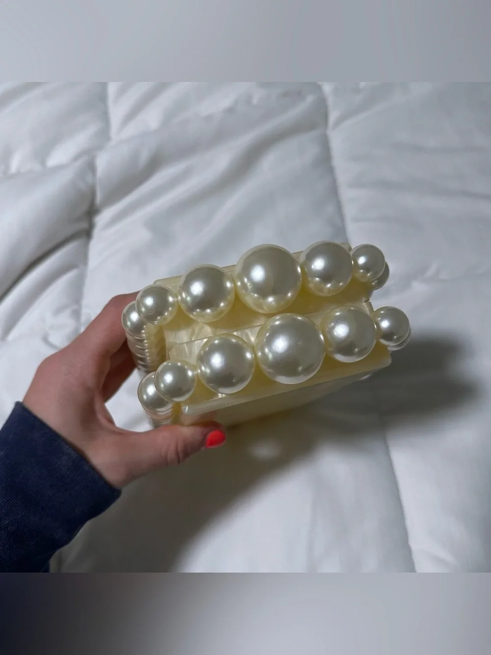 Marble look handcrafted resin Clutch